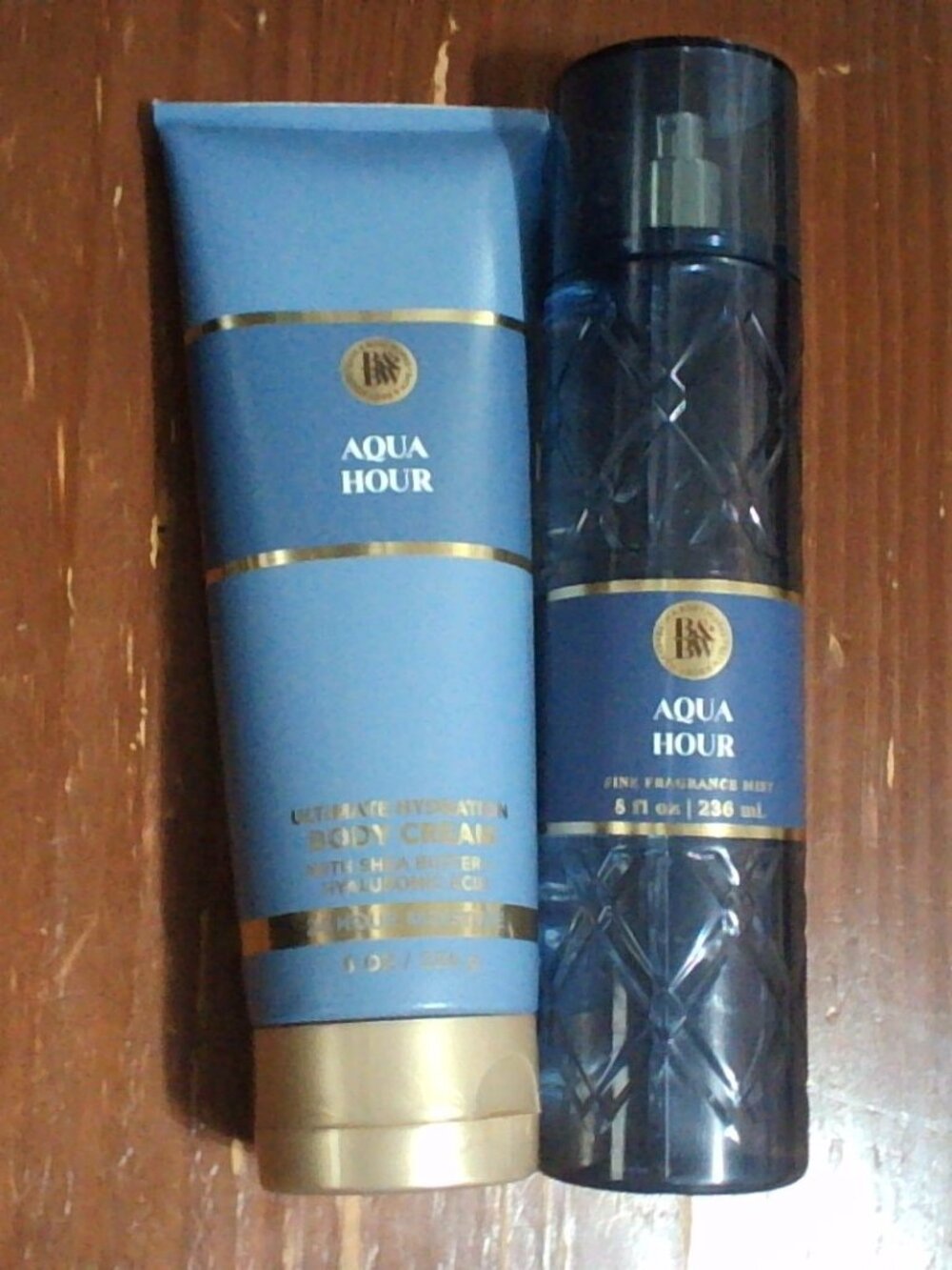 Bath & Body Works Aqua Hour Body Cream & Fragrance Mist Set - Blue